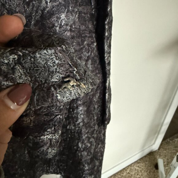 Coldwater Creek Womens Pewter Crinkle Jacket Plus Size 2X Open Blazer Stretchy - Picture 6 of 7